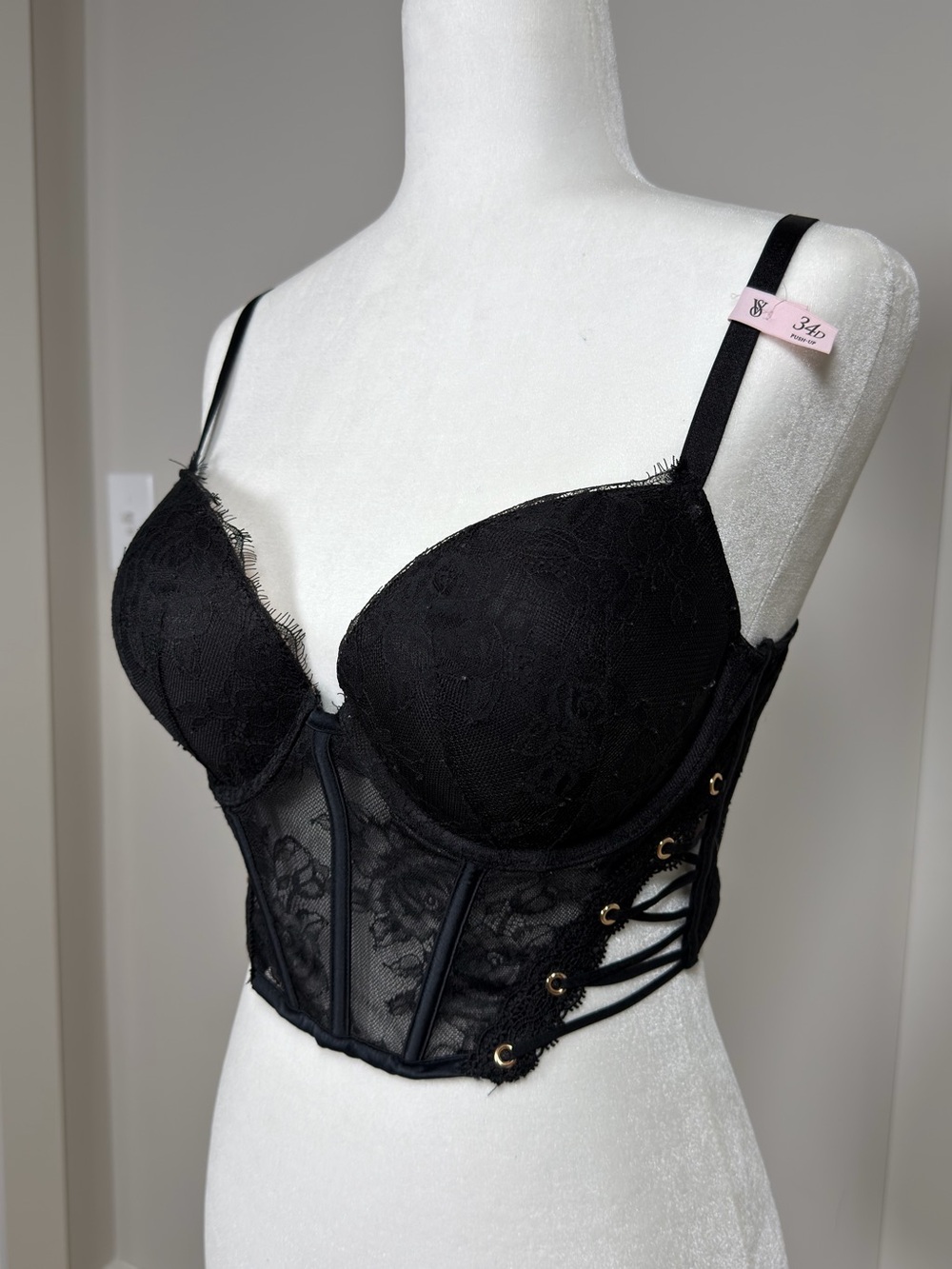 Victoria's Secret Black Lace Longline Bustier - Picture 3 of 3